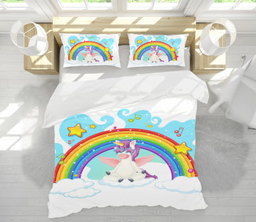 3D Rainbow Clouds 61037 Bed Pillowcases Quilt