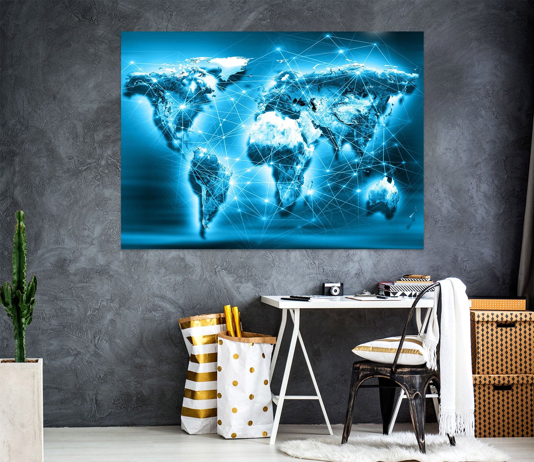 3D Blue Sky 244 World Map Wall Sticker Wallpaper AJ Wallpaper 2 