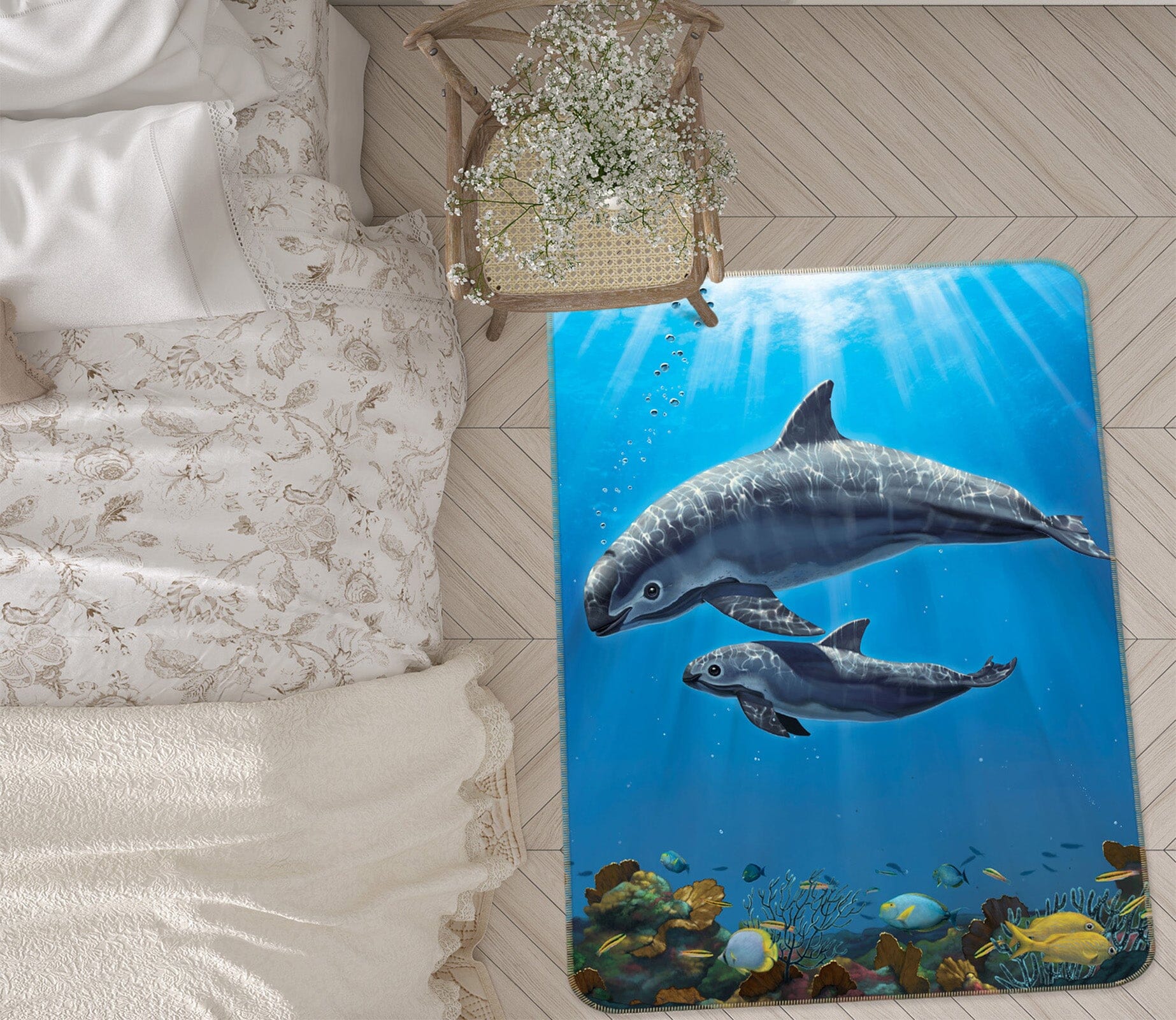 3D Vaquita Critically Endangered 1084 Vincent Hie Rug Non Slip Rug Mat Mat AJ Creativity Home 