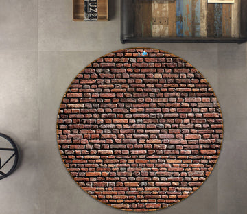 3D Brick Wall 72120 Round Non Slip Rug Mat