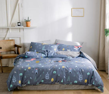 3D Colorful Trees 40116 Bed Pillowcases Quilt