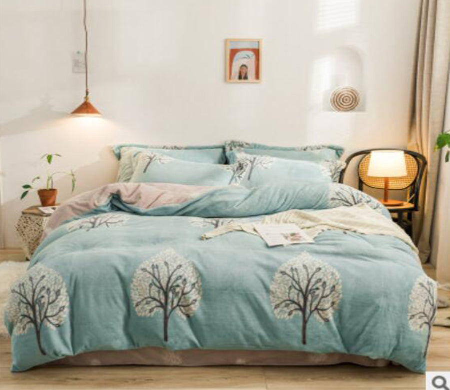 3D Light Blue Big Tree 20118 Bed Pillowcases Quilt