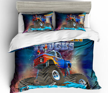 3D Four-Wheel Drive 1113 Bed Pillowcases Quilt