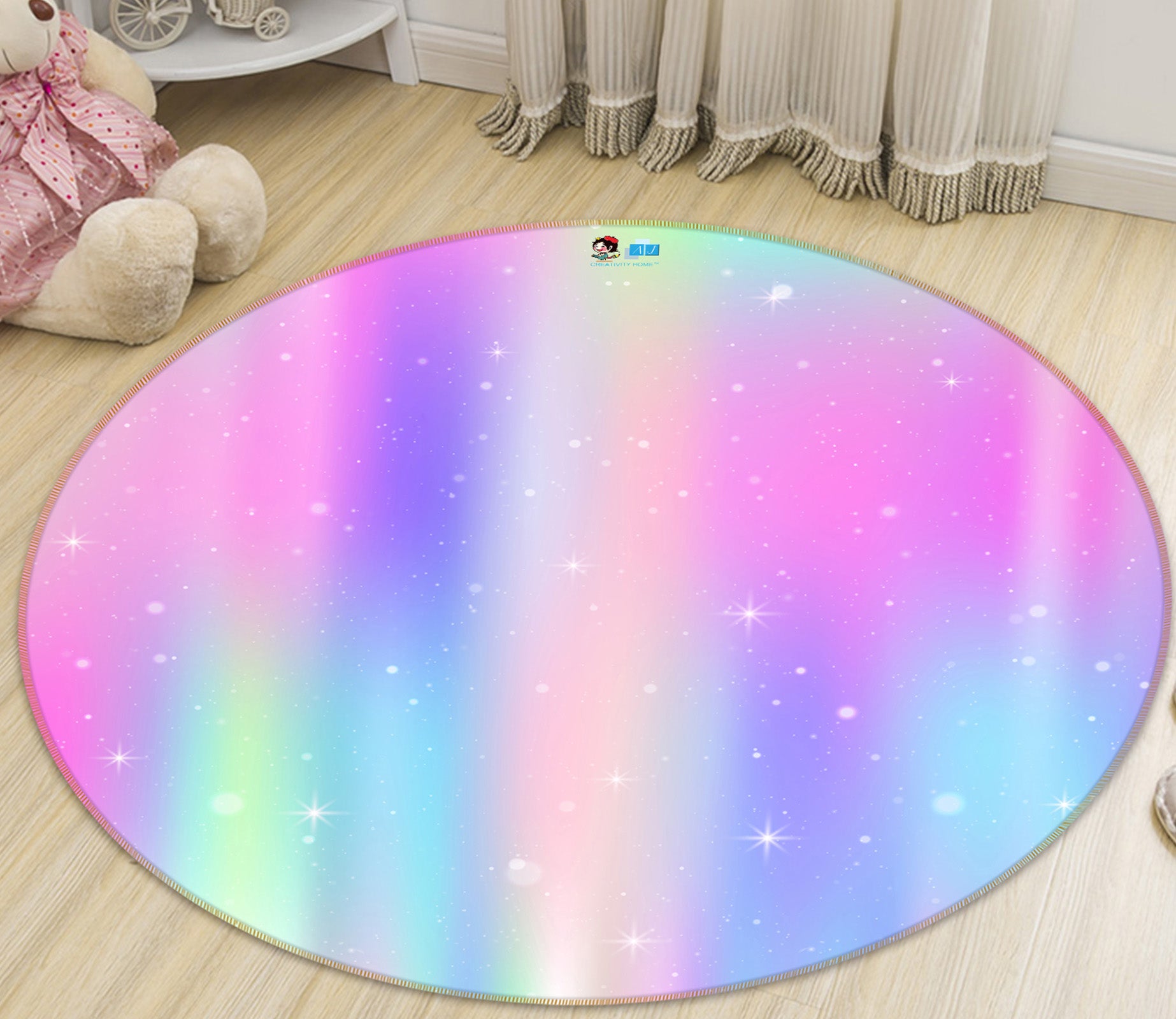 3D Colorful 81050 Round Non Slip Rug Mat