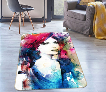 3D Lovely Woman 1058 Non Slip Rug Mat