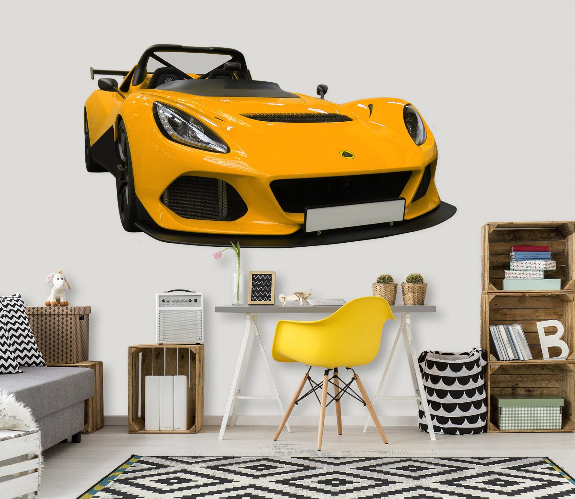 3D Lotus Yellow 0190 Vehicles Wallpaper AJ Wallpaper 