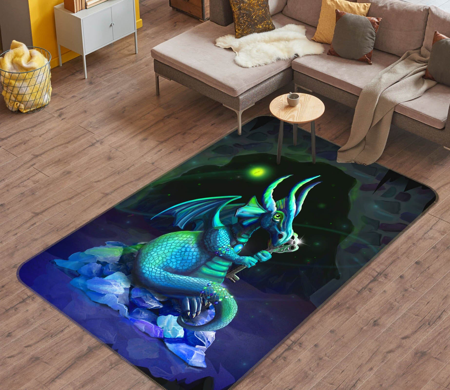 3D Night Dragon 3029 Rose Catherine Khan Rug Non Slip Rug Mat Mat AJ Creativity Home 