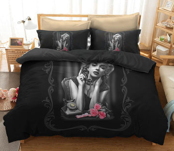3D Marilyn Monroe Flower 1178 Bed Pillowcases Quilt
