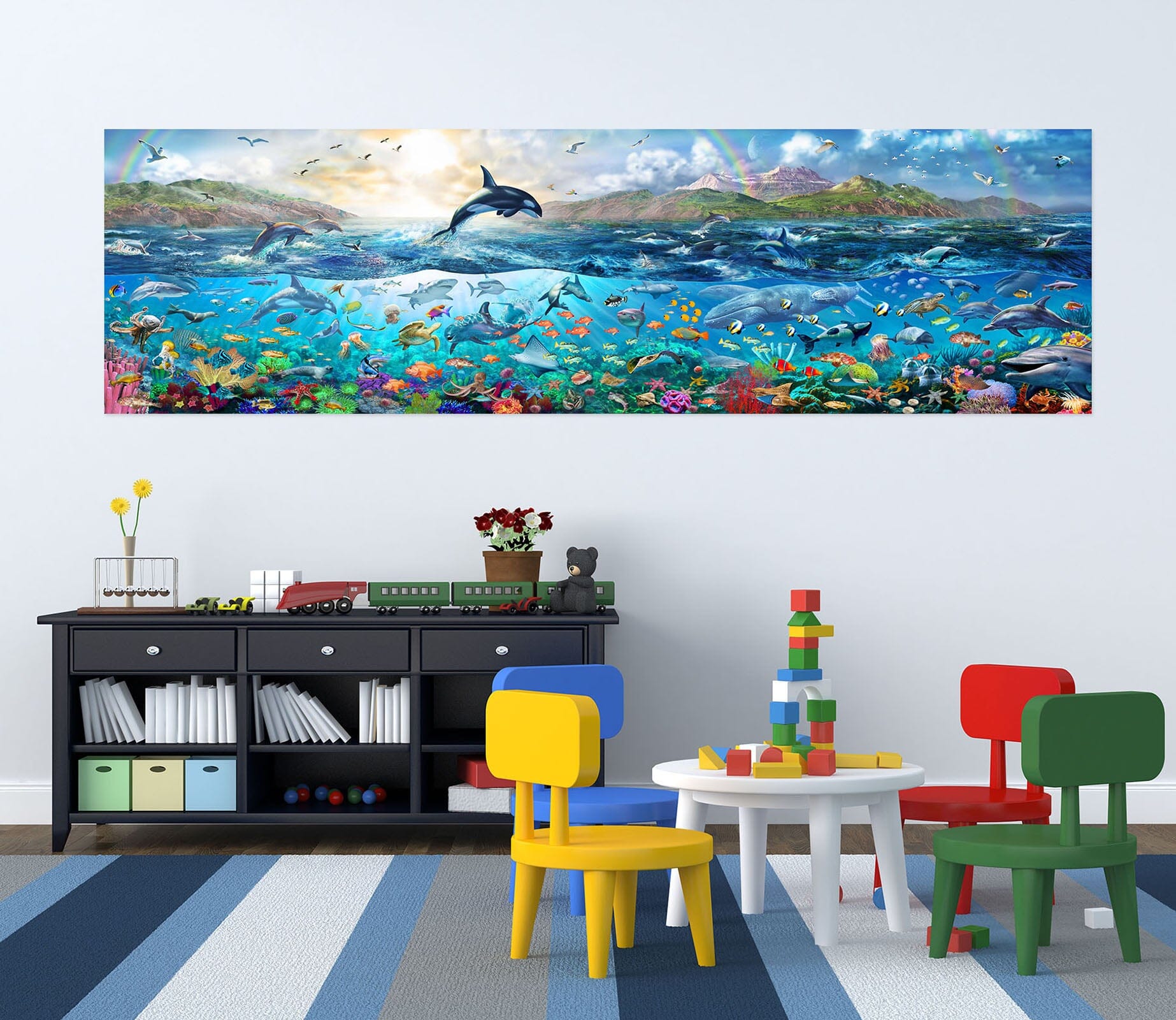3D Dolphin Jumping 011 Adrian Chesterman Wall Sticker Wallpaper AJ Wallpaper 2 