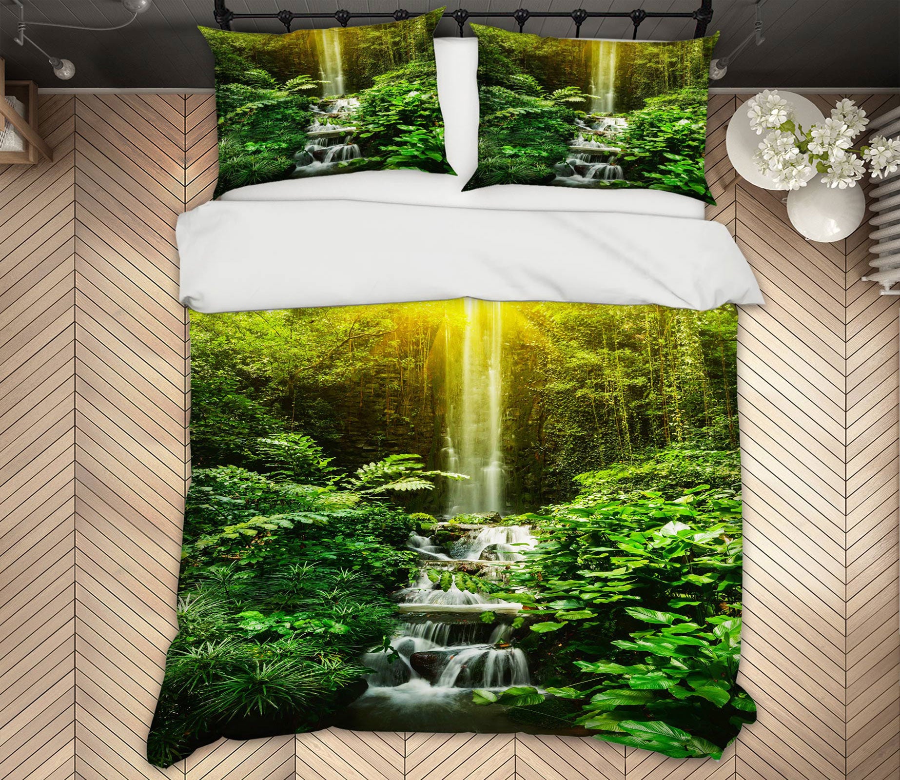 3D Forest Sunlight 15096 Bed Pillowcases Quilt