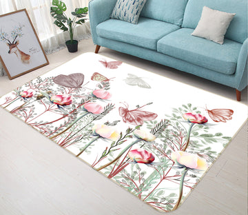 3D Flower Butterfly 37080 Non Slip Rug Mat