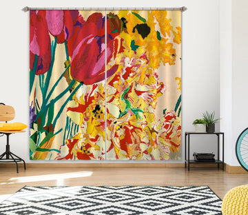 3D Colored Flowers 290 Allan P. Friedlander Curtain Curtains Drapes Curtains AJ Creativity Home 