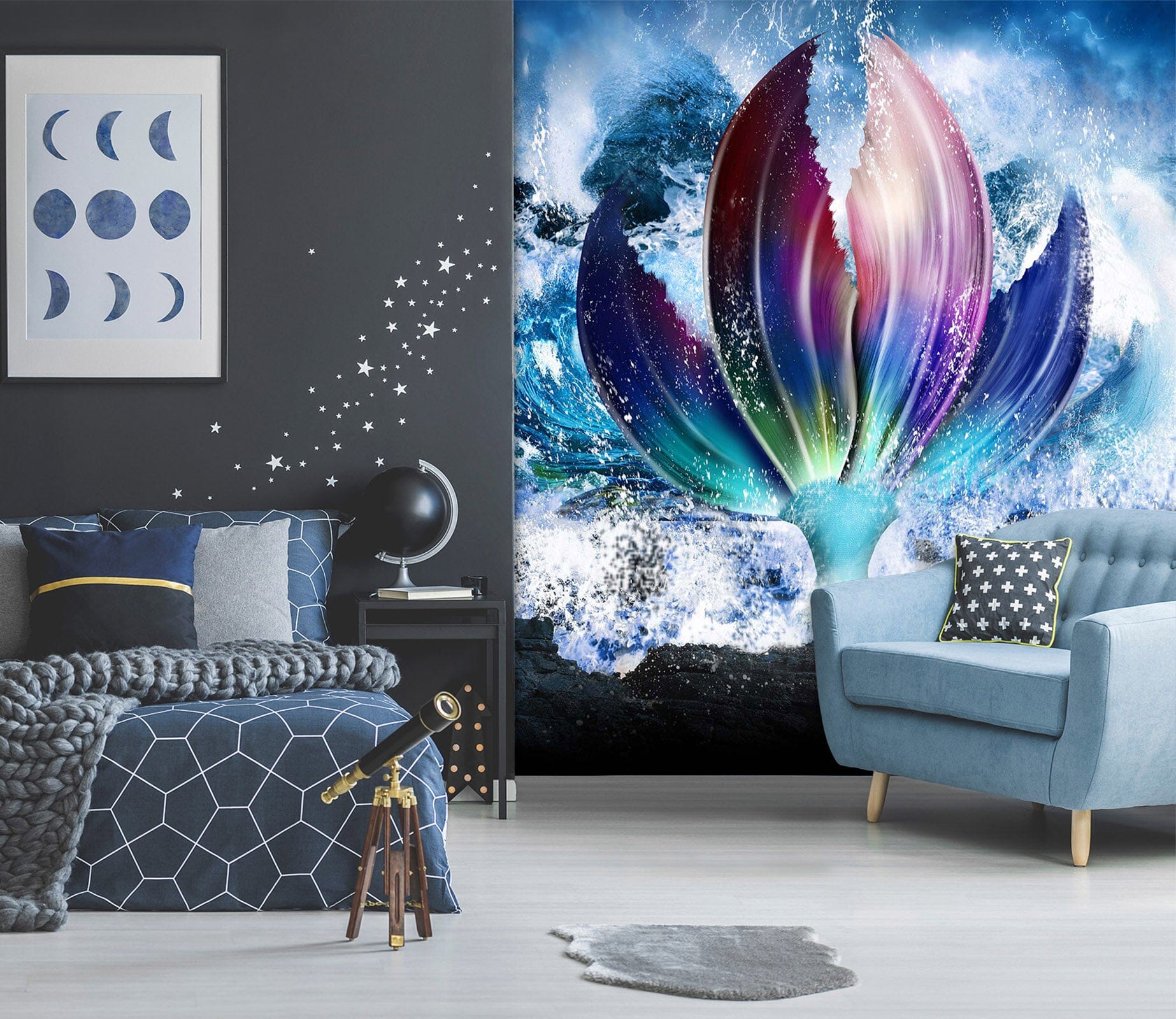 3D Mermaid Tail 1976 Wall Murals Wallpaper AJ Wallpaper 2 