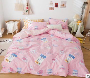 3D Pink Pattern 40222 Bed Pillowcases Quilt