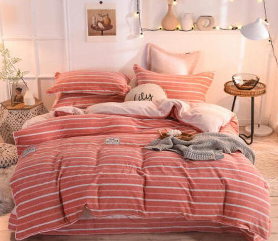 3D Red Stripes 20080 Bed Pillowcases Quilt