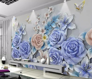 3D Blue Rose 1751 Wall Murals Wallpaper AJ Wallpaper 2 
