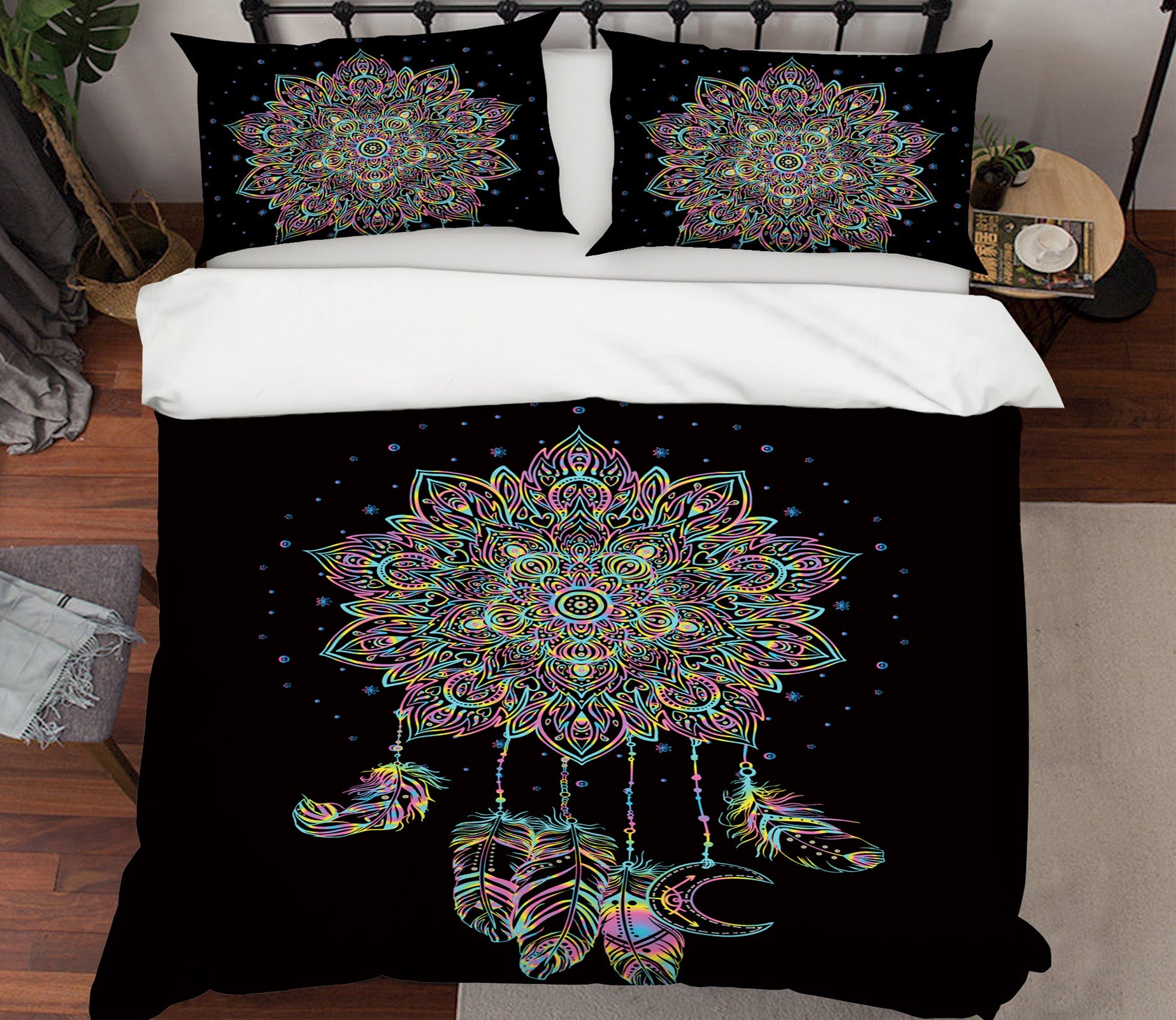 3D Black Pattern 14216 Bed Pillowcases Quilt
