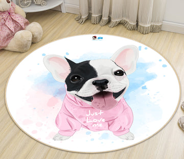 3D Bulldog 74212 Round Non Slip Rug Mat