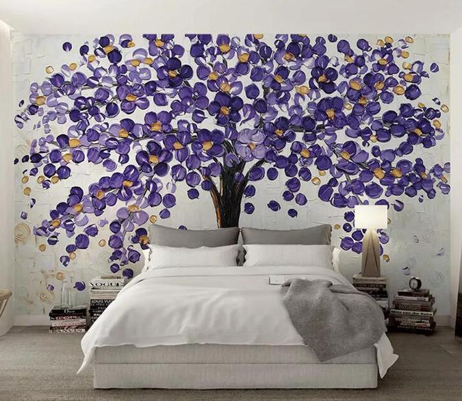 3D Purple Tree 1224 Wall Murals Wallpaper AJ Wallpaper 2 