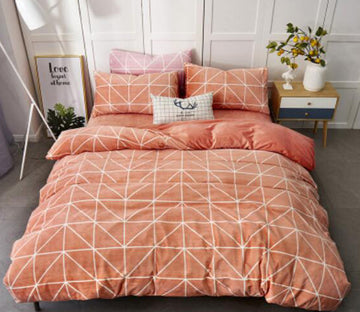 3D Orange Line 20168 Bed Pillowcases Quilt