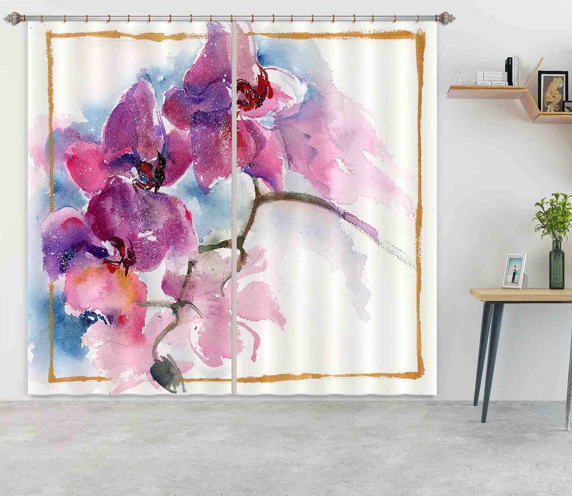 3D Painted Petals 007 Anne Farrall Doyle Curtain Curtains Drapes Curtains AJ Creativity Home 