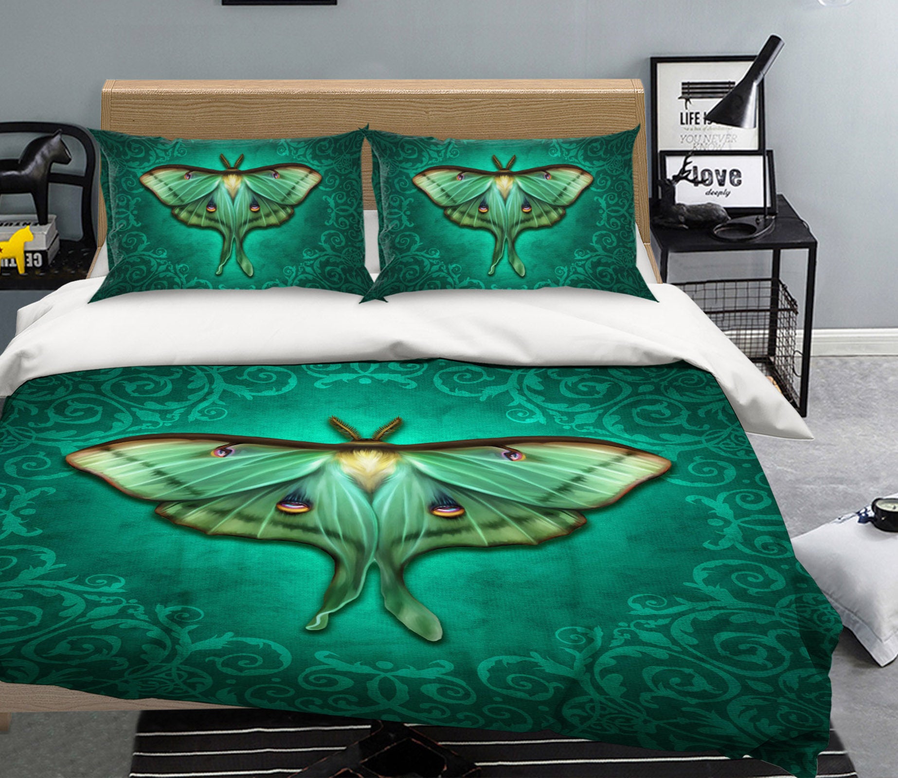 3D Green Butterfly 8835 Brigid Ashwood Bedding Bed Pillowcases Quilt Cover Duvet Cover