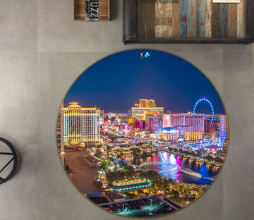 3D Night View 72125 Round Non Slip Rug Mat