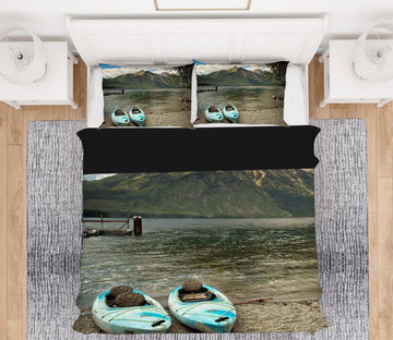 3D Lake Boat 2111 Kathy Barefield Bedding Bed Pillowcases Quilt Quiet Covers AJ Creativity Home 