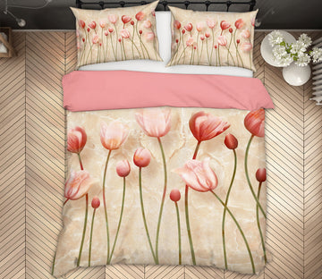 3D Red Flowers 12081 Bed Pillowcases Quilt