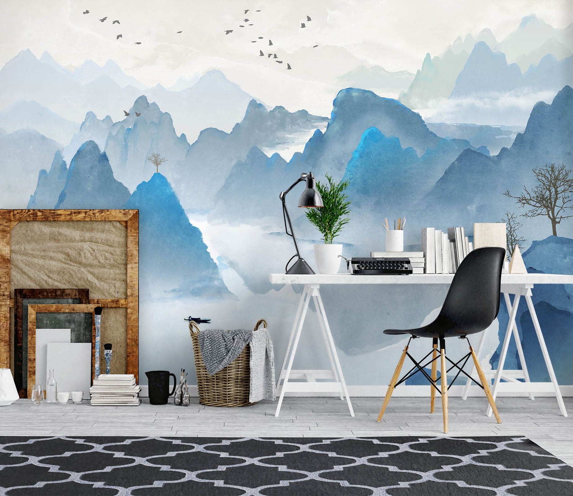 3D Mountain Tree 1064 Wall Murals Wallpaper AJ Wallpaper 2 
