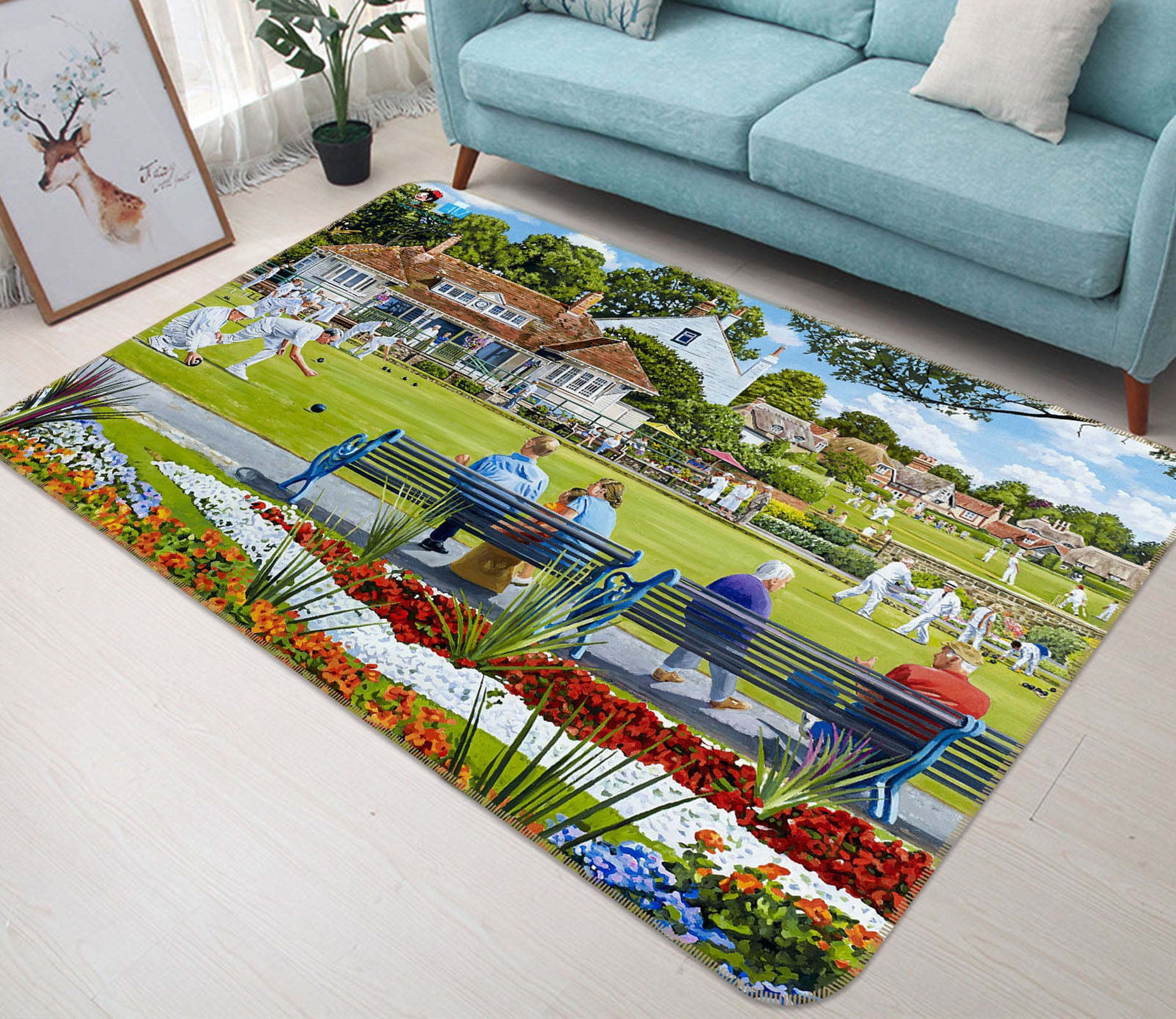 3D Lawn Chair 8920 Trevor Mitchell Rug Non Slip Rug Mat