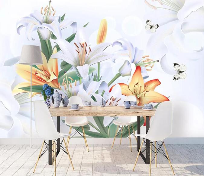 3D Colored Flowers 436 Wall Murals Wallpaper AJ Wallpaper 2 