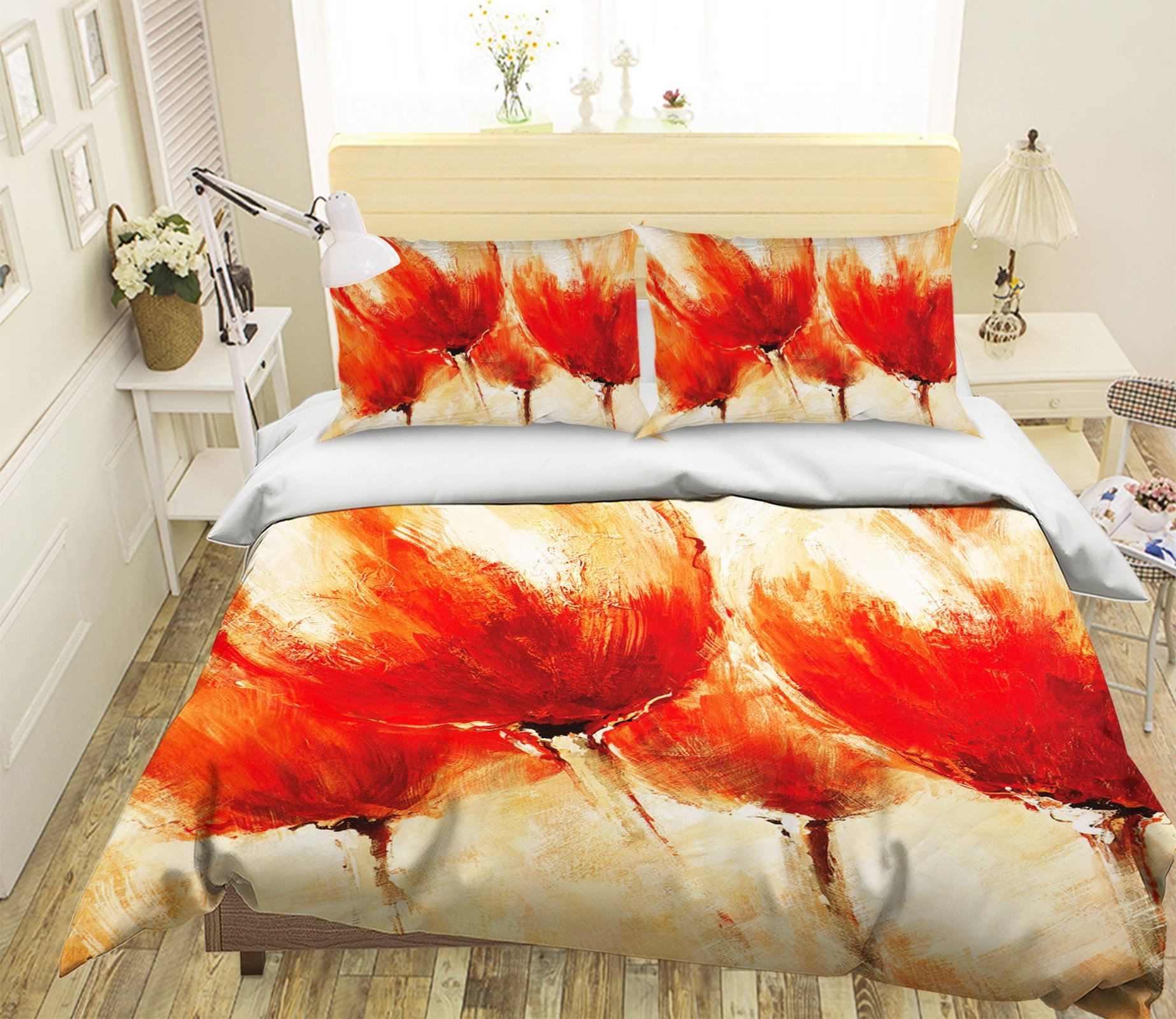 3D Graffiti Safflower 081 Bed Pillowcases Quilt Wallpaper AJ Wallpaper 