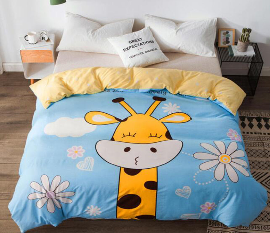 3D Cartoon Giraffe 3016 Bed Pillowcases Quilt