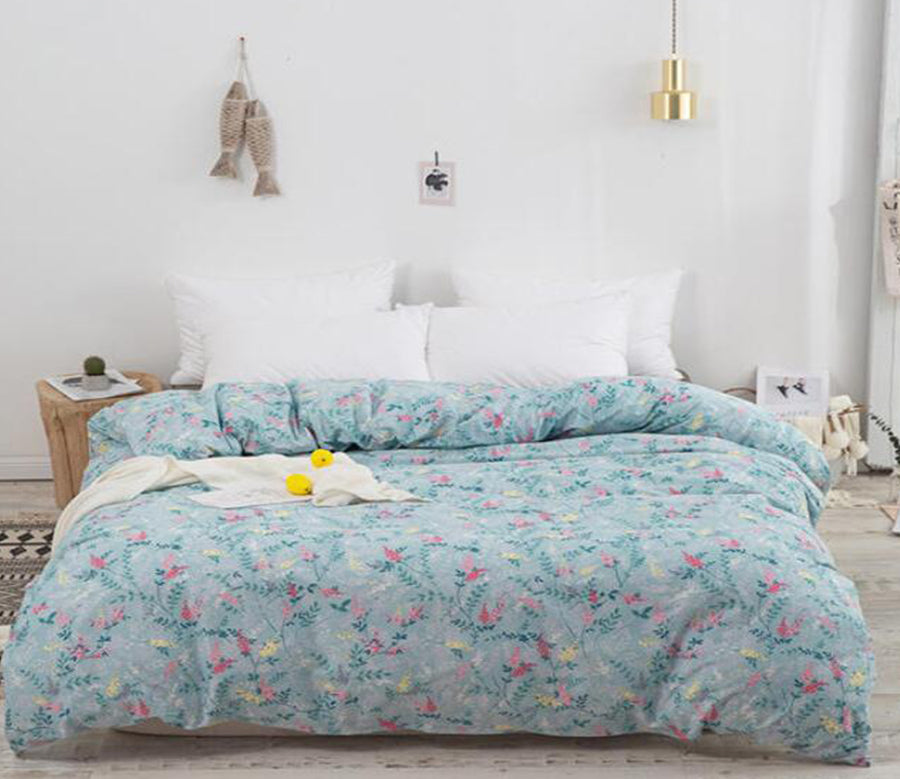 3D Light Blue Floral 4061 Bed Pillowcases Quilt