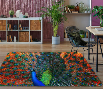 3D Beautiful Peacock 122 Animal Non Slip Rug Mat