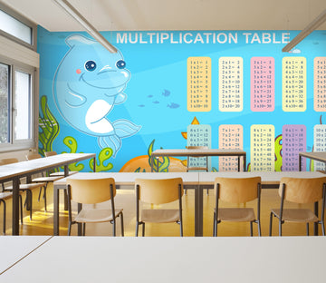3D Dolphin Number 190 Wall Murals