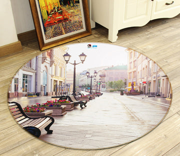3D Street Chair 74190 Round Non Slip Rug Mat