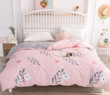 3D Pink Branches And Leaves 4108 Bed Pillowcases Quilt