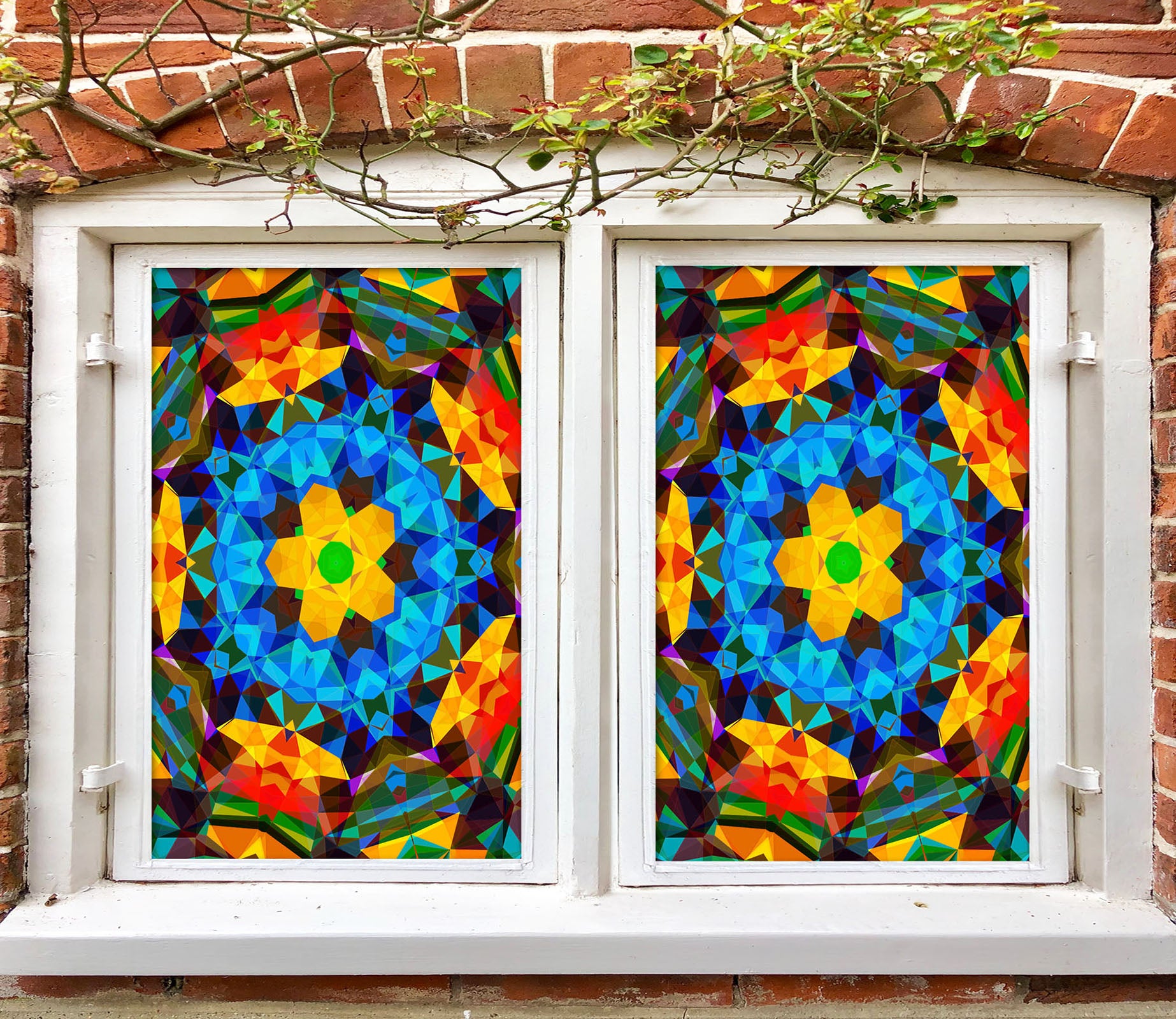 3D Vintage Flower 423 Window Film Print Sticker Cling Stained Glass UV Block