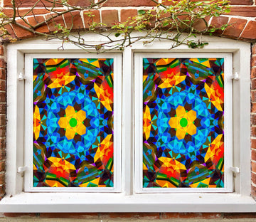 3D Vintage Flower 423 Window Film Print Sticker Cling Stained Glass UV Block