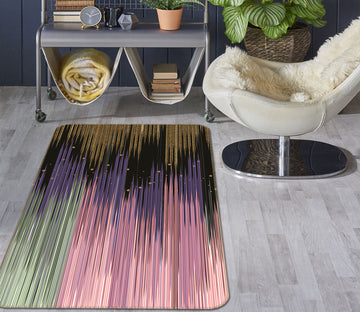 3D Multicolored Stripes 27171 Non Slip Rug Mat