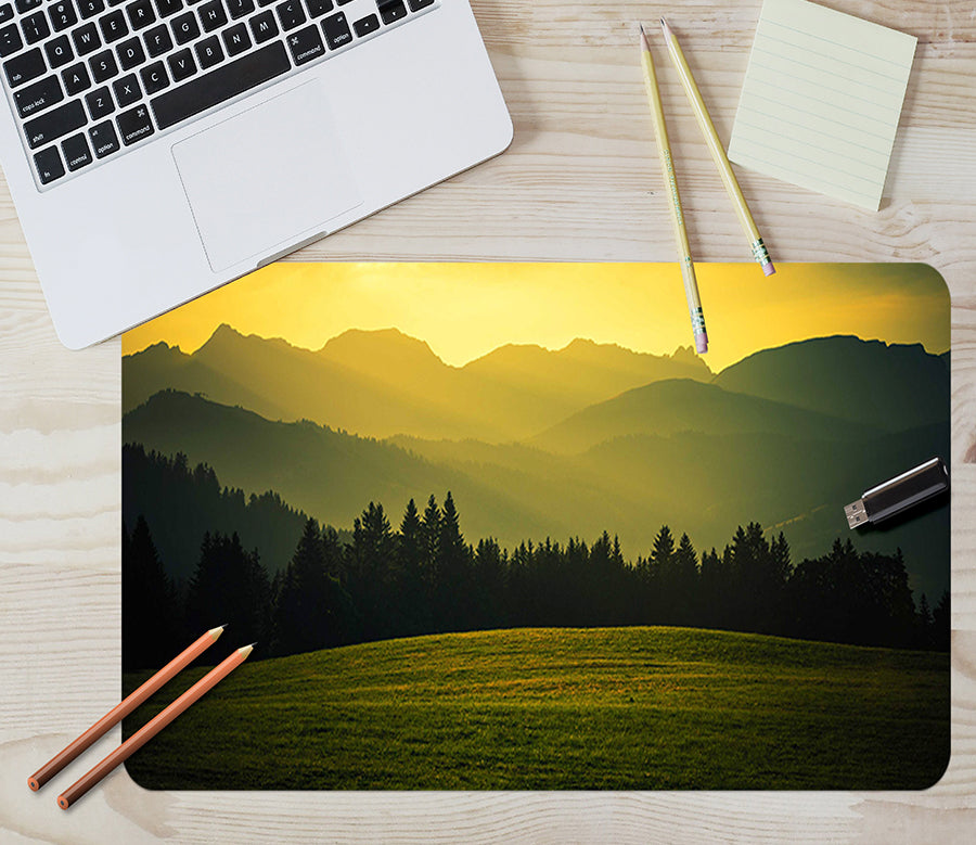 3D Mountain Tree 17093 Desk Mat