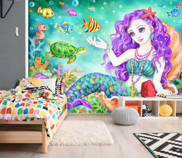 3D Beautiful Mermaid 5527 Kayomi Harai Wall Mural Wall Murals