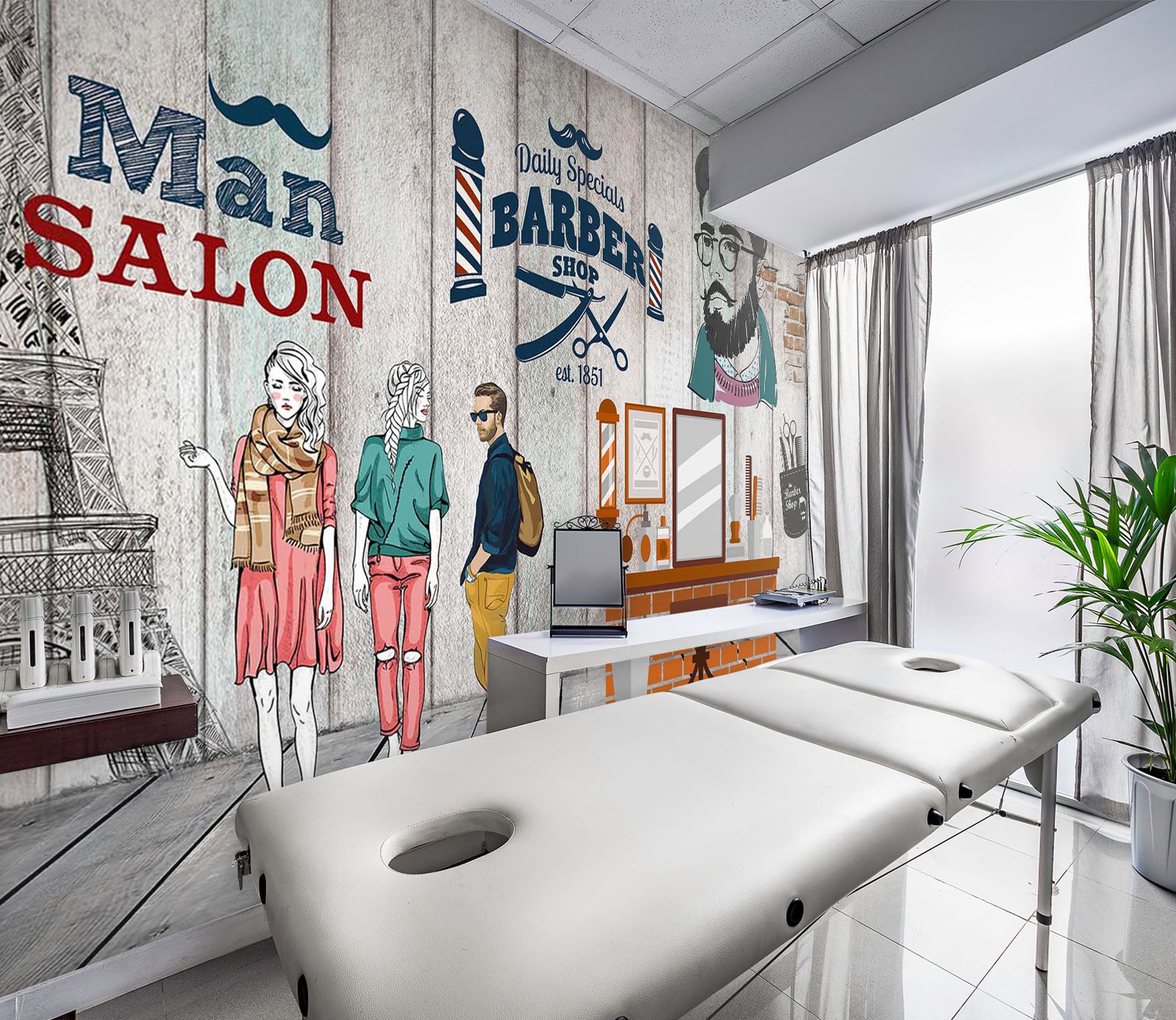 3D Tower Woman 072 Wall Murals