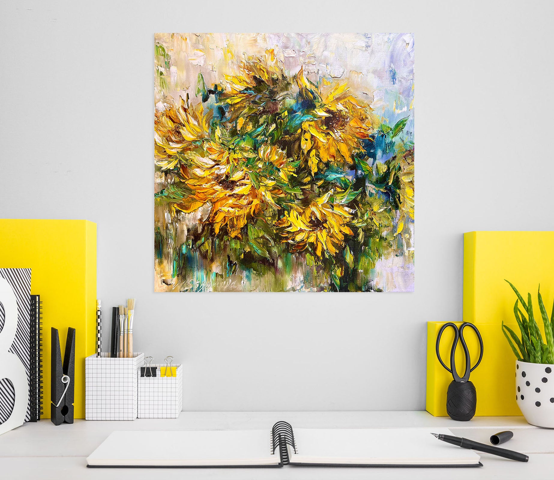 3D Yellow Sunflower 808 Skromova Marina Wall Sticker