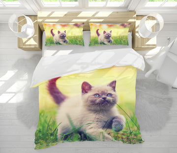 3D Little Blue Cat 15008 Bed Pillowcases Quilt