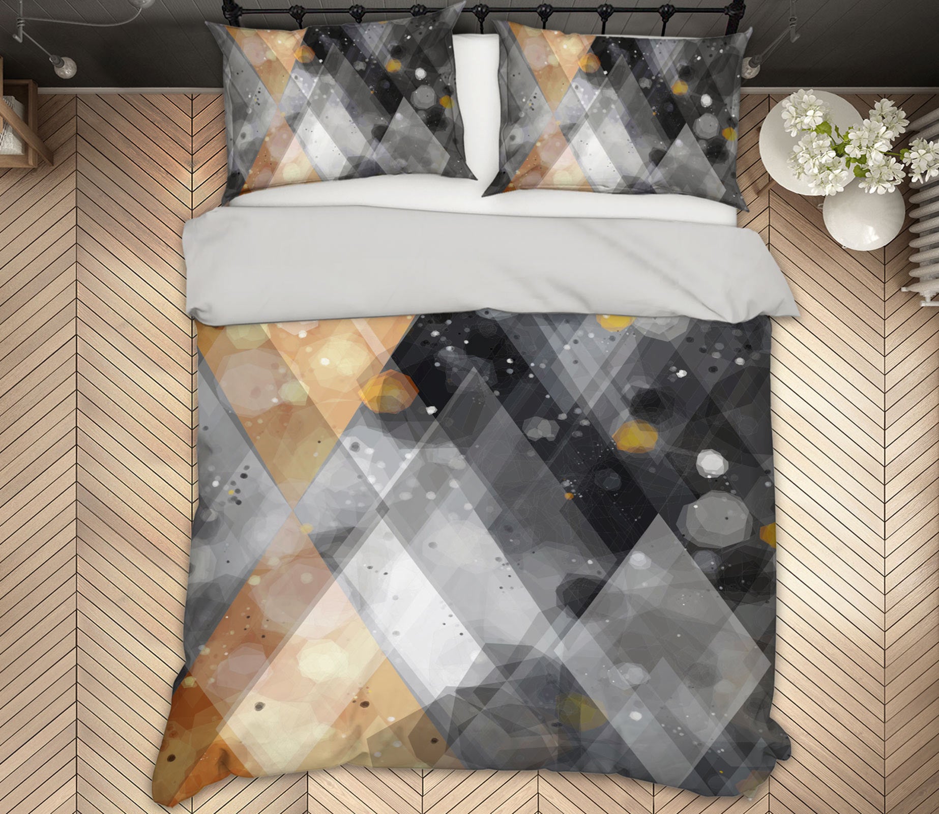 3D Brown Black Diamond 14082 Bed Pillowcases Quilt