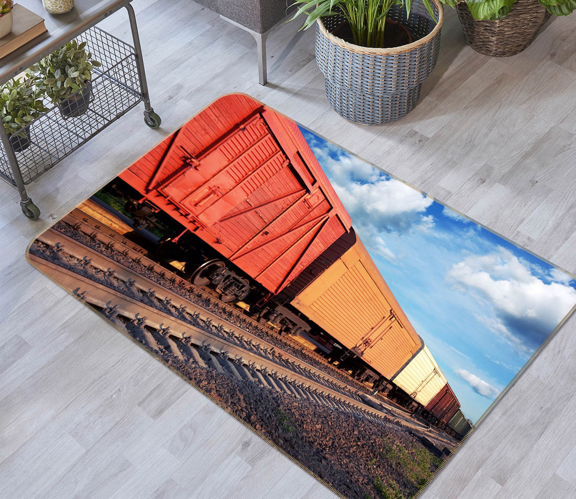 3D Freight Train 68089 Vehicle Non Slip Rug Mat