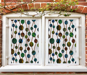 3D Color Circle 159 Window Film Print Sticker Cling Stained Glass UV Block